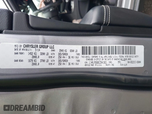 2014 Jeep Grand Cherokee Limited z VIN 1C4RJFBG8EC541921, wystawiony jako IAAI lot #41903574 z przebiegiem 133 679 mil mil oraz . Historia ofert i sprzedaży dostępna na DreamBid. Obrazek 9.