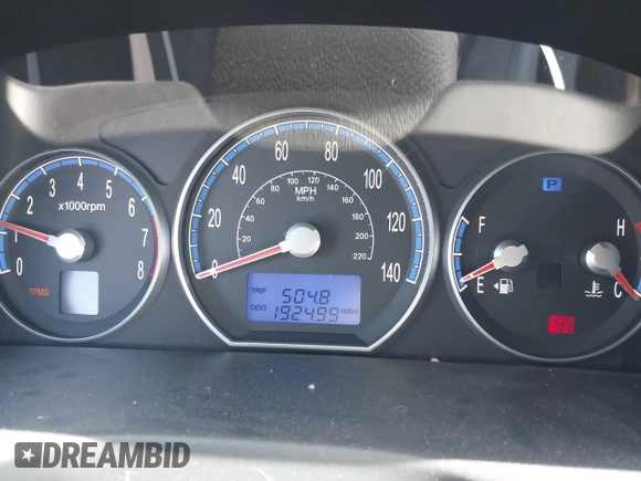 2007 Hyundai Santa Fe SE with VIN 5NMSH73E27H009083, listed as a IAAI auction lot 42464437 with 192,499 mi miles and . Bid and sale history available at DreamBid. Image 7.