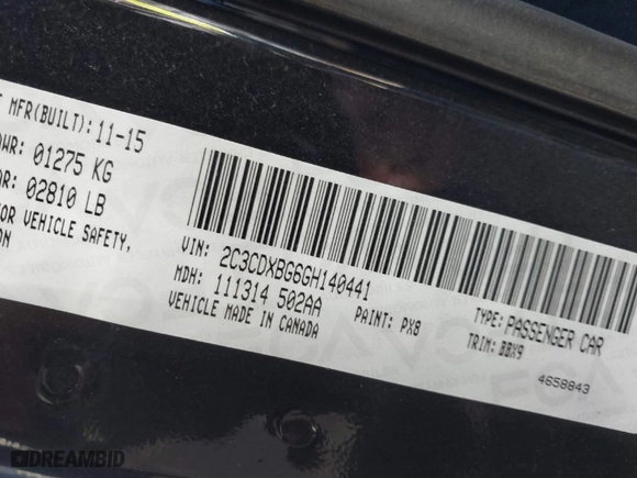 2016 Dodge Charger SE with VIN 2C3CDXBG6GH140441, listed as a IAAI auction lot 40935607 with 117,540 mi miles. Bid and sale history available at carsss.com. Image 9.