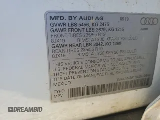 2020 Audi Q5 Premium with VIN WA1ANAFY8L2012649, listed as a Copart auction lot 73725872 with 39,477 mi miles. Bid and sale history available at carsss.com. Image 13.