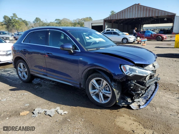 2023 Audi Q3 S line Premium Plus with VIN WA1EECF35P1027249, listed as a Copart auction lot 87079234 with 23,460 mi miles and Salvage Title. Bid and sale history available at carsss.com. Image 4.
