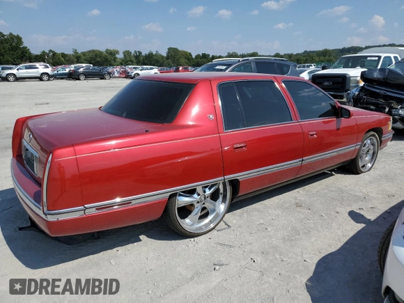 1995 Cadillac DeVille z VIN 1G6KD52B5SU263656, wystawiony jako Copart lot #83631284 z przebiegiem Nie podano mil oraz Szkoda całkowita • Salvage title. Historia ofert i sprzedaży dostępna na DreamBid. Obrazek 3.