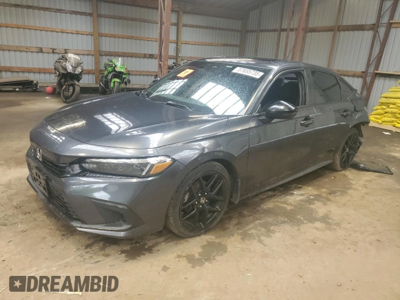 2022 Honda Civic Sport z VIN 2HGFE2F55NH111268, wystawiony jako Copart lot #57655735 z przebiegiem Nie podano mil oraz Szkoda całkowita • Salvage title. Historia ofert i sprzedaży dostępna na DreamBid. Obrazek 1.