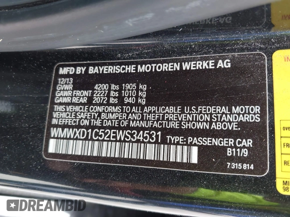 2014 MINI Countryman John Cooper Works with VIN WMWXD1C52EWS34531, listed as a IAAI auction lot 41617056 with 138,544 mi miles and . Bid and sale history available at DreamBid. Image 9.