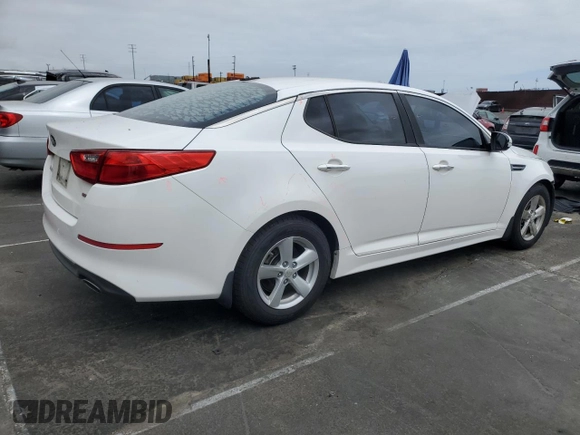 2015 Kia Optima LX with VIN KNAGM4A70F5631684, listed as a Copart auction lot 55786925 with 129,208 mi miles and Salvage Title. Bid and sale history available at DreamBid. Image 3.