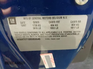 2008 Saturn Astra XR with VIN W08AT671085059540, listed as a IAAI auction lot 42179672 with 159,127 mi miles and . Bid and sale history available at DreamBid. Image 9.