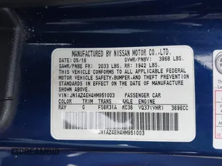 2017 Nissan 370Z with VIN JN1AZ4EH4HM951003, listed as a IAAI auction lot 40367417 with 78,008 mi miles. Bid and sale history available at carsss.com. Image 9.