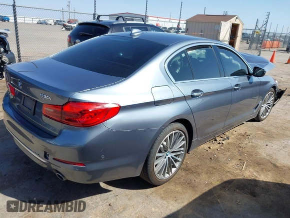2018 BMW 5 Series 530i xDrive with VIN WBAJA7C53JG907445, listed as a IAAI auction lot 42007516 with Not Provided miles. Bid and sale history available at carsss.com. Image 4.
