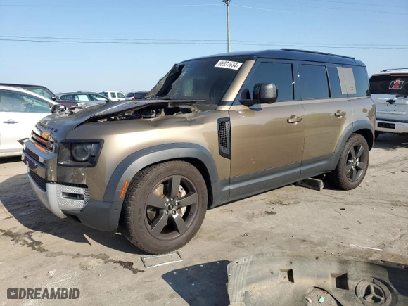 2020 Land Rover Defender HSE with VIN SALE97EU5L2018799, listed as a Copart auction lot 68971634 with 0 mi miles and Salvage Title. Bid and sale history available at carsss.com. Image 1.