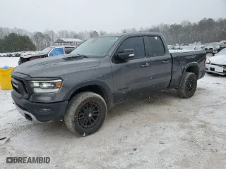2019 Ram 1500 Rebel with VIN 1C6SRFET5KN740001, listed as a Copart auction lot 46055725 with 81,974 mi miles and Salvage Title. Bid and sale history available at carsss.com. Image 1.