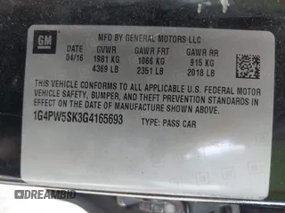 2016 Buick Verano Sport Touring с VIN 1G4PW5SK3G4165693, выставлен на аукционе IAAI как лот 42350484 с пробегом 109 124 миль миль и . История ставок и продаж доступна на DreamBid. Изображение 9.