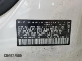 2019 Volkswagen Jetta S z VIN 3VWC57BU4KM052431, wystawiony jako Copart lot #56411875 z przebiegiem 108 216 mil mil oraz Szkoda całkowita • Salvage title. Historia ofert i sprzedaży dostępna na DreamBid. Obrazek 13.