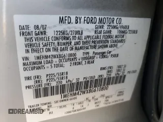 2008 Mercury Sable Premier с VIN 1MEHM42WX8G610800, выставлен на аукционе Copart как лот 74048594 с пробегом 210 922 миль миль и Списание • Salvage title. История ставок и продаж доступна на DreamBid. Изображение 13.