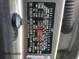 2011 Kia Sorento LX with VIN 5XYKTDA24BG119996, listed as a Copart auction lot 49554495 with 119,993 mi miles and Salvage Title. Bid and sale history available at carsss.com. Image 13.