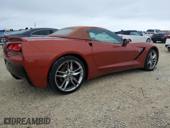2015 Chevrolet Corvette Z51 3LT with VIN 1G1YM3D72F5111802, listed as a Copart auction lot 74503004 with 0 mi miles and Salvage Title. Bid and sale history available at carsss.com. Image 3.