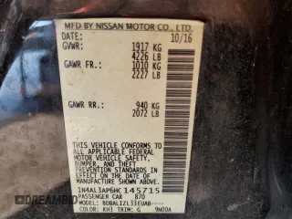 2017 Nissan Altima SR with VIN 1N4AL3AP6HC145715, listed as a Copart auction lot 59376695 with 153,618 mi miles and Salvage title. Bid and sale history available at DreamBid. Image 12.