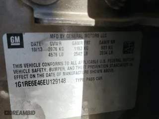 2014 Chevrolet Volt with VIN 1G1RE6E46EU129148, listed as a Copart auction lot 68189314 with 127,533 mi miles and Clean Title. Bid and sale history available at carsss.com. Image 12.