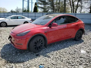 2021 Tesla Model Y Long Range z VIN 5YJYGDEE3MF189258, wystawiony jako Copart lot #54363615 z przebiegiem 56 315 mil mil oraz Szkoda całkowita • Salvage title. Historia ofert i sprzedaży dostępna na DreamBid. Obrazek 1.