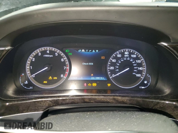 2014 Hyundai Equus Signature with VIN KMHGH4JH6EU082783, listed as a Copart auction lot 46355515 with 108,619 mi miles and Salvage Title. Bid and sale history available at DreamBid. Image 9.