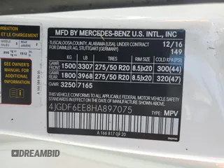 2017 Mercedes-Benz GLS 450 with VIN 4JGDF6EE8HA897075, listed as a Copart auction lot 74218194 with Not Provided miles and Salvage Title. Bid and sale history available at DreamBid. Image 14.
