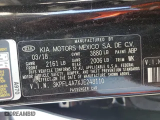 2018 Kia Forte S with VIN 3KPFL4A7XJE248110, listed as a Copart auction lot 44441705 with 0 mi miles and Salvage Title. Bid and sale history available at carsss.com. Image 13.