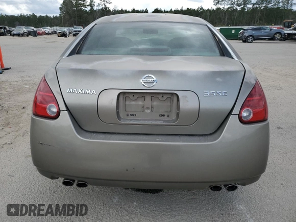 2006 Nissan Maxima 3.5 SE with VIN 1N4BA41E16C801072, listed as a Copart auction lot 47722035 with 0 mi miles and Salvage Title. Bid and sale history available at carsss.com. Image 6.
