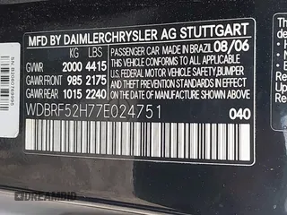 2007 Mercedes-Benz C 230 Sport с VIN WDBRF52H77E024751, выставлен на аукционе IAAI как лот 42820471 с пробегом 115 494 миль миль и . История ставок и продаж доступна на DreamBid. Изображение 9.