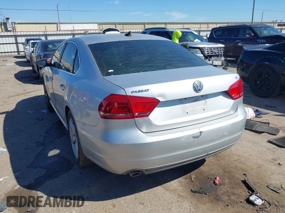 2013 Volkswagen Passat SE w/Sunroof with VIN 1VWBH7A34DC003147, listed as a IAAI auction lot 41662970 with 153,897 mi miles. Bid and sale history available at carsss.com. Image 3.