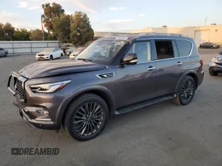 2022 Infiniti QX80 PREMIUM SELECT with VIN JN8AZ2AD7N9870102, listed as a Copart auction lot 74928464 with 27,572 mi miles and Salvage Title. Bid and sale history available at carsss.com. Image 1.