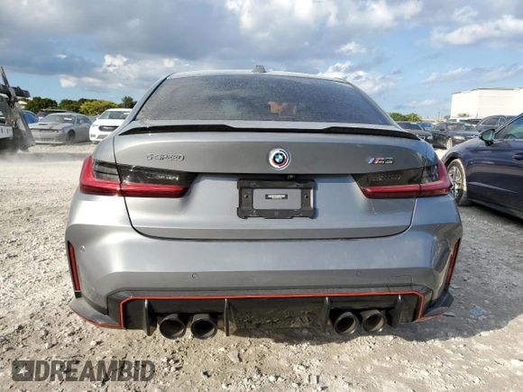 2023 BMW M3 with VIN WBS53AY03PFN77824, listed as a Copart auction lot 86100404 with 30,311 mi miles and Salvage Title. Bid and sale history available at carsss.com. Image 6.