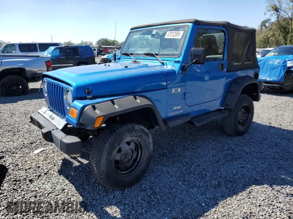 2003 Jeep Wrangler X with VIN 1J4FA39S03P317828, listed as a Copart auction lot 47012595 with 164,965 mi miles and Salvage Title. Bid and sale history available at carsss.com. Image 1.