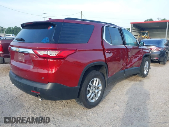 2020 Chevrolet Traverse LT Cloth with VIN 1GNERGKW5LJ135311, listed as a IAAI auction lot 42638602 with 106,860 mi miles and . Bid and sale history available at DreamBid. Image 4.