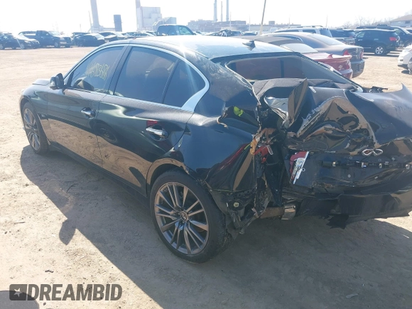 2019 Infiniti Q50 3.0t LUXE with VIN JN1EV7AR6KM591124, listed as a IAAI auction lot 41683686 with 66,529 mi miles. Bid and sale history available at carsss.com. Image 3.