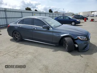2016 Mercedes-Benz C 63 S AMG with VIN 55SWF8HBXGU104566, listed as a Copart auction lot 51460175 with 57,051 mi miles and Salvage title. Bid and sale history available at DreamBid. Image 4.