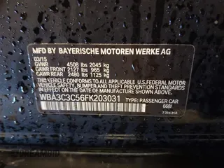 2015 BMW 3 Series 320i xDrive with VIN WBA3C3C56FK203031, listed as a IAAI auction lot 41012182 with 83,611 mi miles and . Bid and sale history available at DreamBid. Image 9.