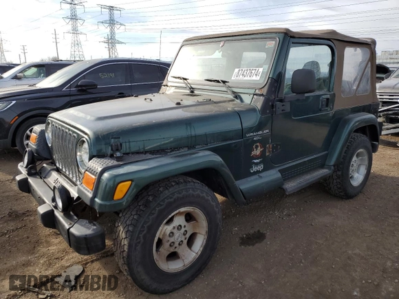 2000 Jeep Wrangler Sahara with VIN 1J4FA59S6YP739265, listed as a Copart auction lot 87437674 with 208,638 mi miles and Clean title. Bid and sale history available at DreamBid. Image 1.
