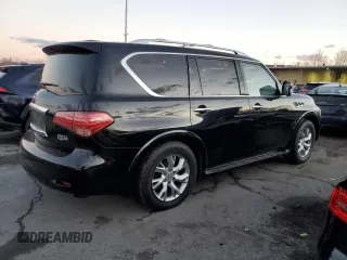 2012 Infiniti QX56 7-passenger with VIN JN8AZ2NE1C9015556, listed as a Copart auction lot 81671054 with 158,247 mi miles and Salvage Title. Bid and sale history available at carsss.com. Image 3.