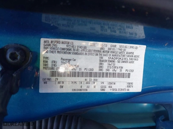 2014 Ford Focus SE with VIN 1FADP3K23EL180163, listed as a IAAI auction lot 41744448 with 150,064 mi miles. Bid and sale history available at carsss.com. Image 9.
