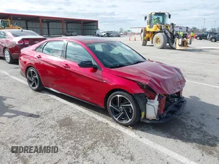 2023 Hyundai Elantra N Line z VIN KMHLR4AF8PU604133, wystawiony jako IAAI lot #41923605 z przebiegiem 60 288 mil mil oraz . Historia ofert i sprzedaży dostępna na DreamBid. Obrazek 1.