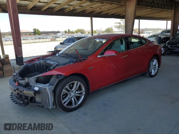 2013 Tesla Model S with VIN 5YJSA1AG5DFP12177, listed as a Copart auction lot 61846195 with 130,668 mi miles and Salvage title. Bid and sale history available at DreamBid. Image 1.