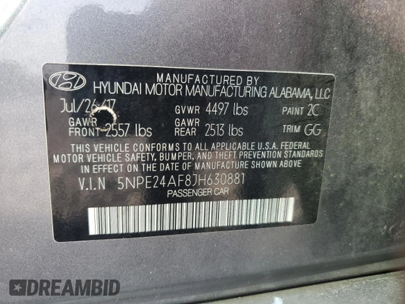 2018 Hyundai Sonata SE z VIN 5NPE24AF8JH630881, wystawiony jako Copart lot #56301655 z przebiegiem 145 534 mil mil oraz Czysty tytuł • Clean title. Historia ofert i sprzedaży dostępna na DreamBid. Obrazek 12.