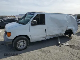 2006 Ford Econoline Cargo with VIN 1FTRE14W36HA48891, listed as a Copart auction lot 86169424 with 142,205 mi miles and Salvage Title. Bid and sale history available at carsss.com. Image 1.