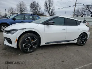 2022 Kia EV6 GT-Line with VIN KNDC4DLC9N5055023, listed as a Copart auction lot 47445295 with 28,129 mi miles and Salvage Title. Bid and sale history available at carsss.com. Image 1.