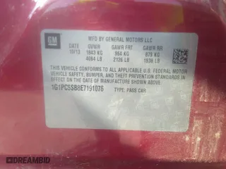 2014 Chevrolet Cruze 1LT with VIN 1G1PC5SB8E7191076, listed as a IAAI auction lot 33793065 with 122,441 mi miles. Bid and sale history available at carsss.com. Image 9.