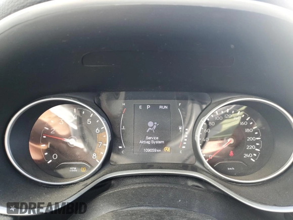 2020 Jeep Compass Sport with VIN 3C4NJDABXLT101046, listed as a Copart auction lot 46735745 with 109,059 mi miles and Salvage Title. Bid and sale history available at carsss.com. Image 9.