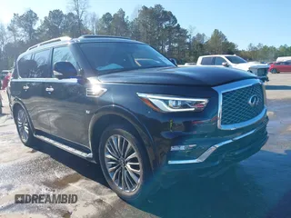 2019 Infiniti QX80 LUXE with VIN JN8AZ2NF6K9688916, listed as a IAAI auction lot 41204507 with 103,252 mi miles. Bid and sale history available at carsss.com. Image 1.
