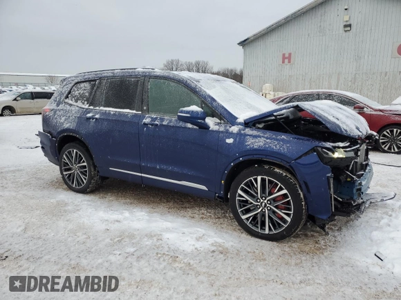 2024 Cadillac XT6 AWD Sport with VIN 1GYKPGRS4RZ734578, listed as a Copart auction lot 88603575 with 9,015 mi miles and Salvage Title. Bid and sale history available at carsss.com. Image 4.