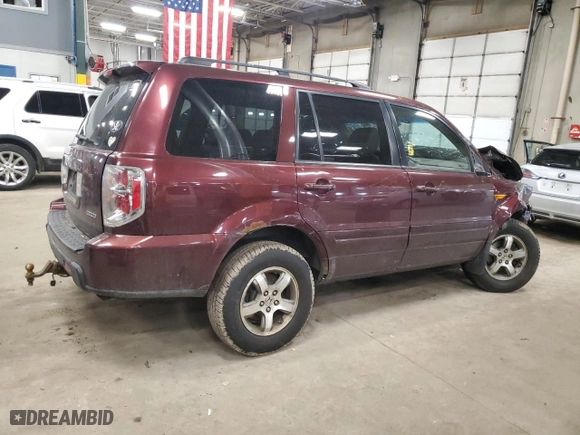 2007 Honda Pilot EX-L with VIN 5FNYF18547B006046, listed as a Copart auction lot 46935205 with 0 mi miles and Salvage Title. Bid and sale history available at carsss.com. Image 3.