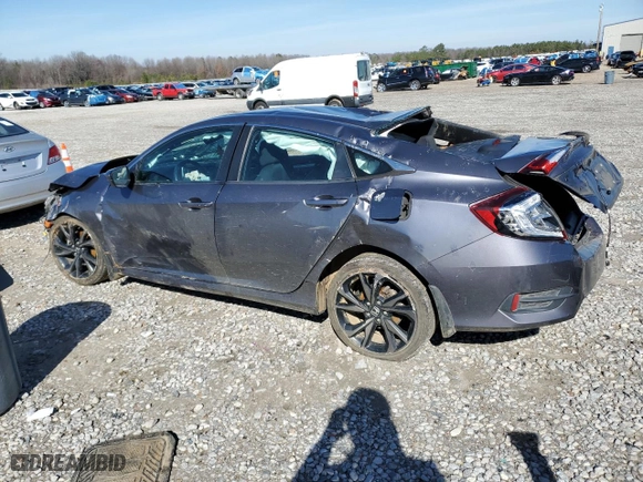 2019 Honda Civic Sedan Sport with VIN 2HGFC2F84KH598152, listed as a Copart auction lot 45580455 with 0 mi miles and Salvage Title. Bid and sale history available at carsss.com. Image 2.