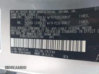 2017 Toyota Sienna LE Auto Access Seat with VIN 5TDKZ3DC0HS823184, listed as a IAAI auction lot 41823261 with 97,236 mi miles. Bid and sale history available at carsss.com. Image 9.